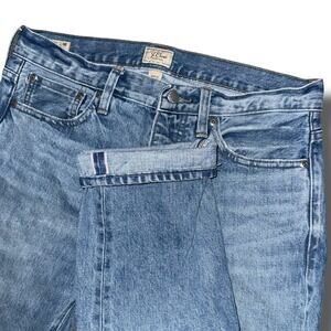 J.CREW Selvedge Jeans Men 30X30 484 Kaihara Denim Slim Tapered Button Fly AW294‎